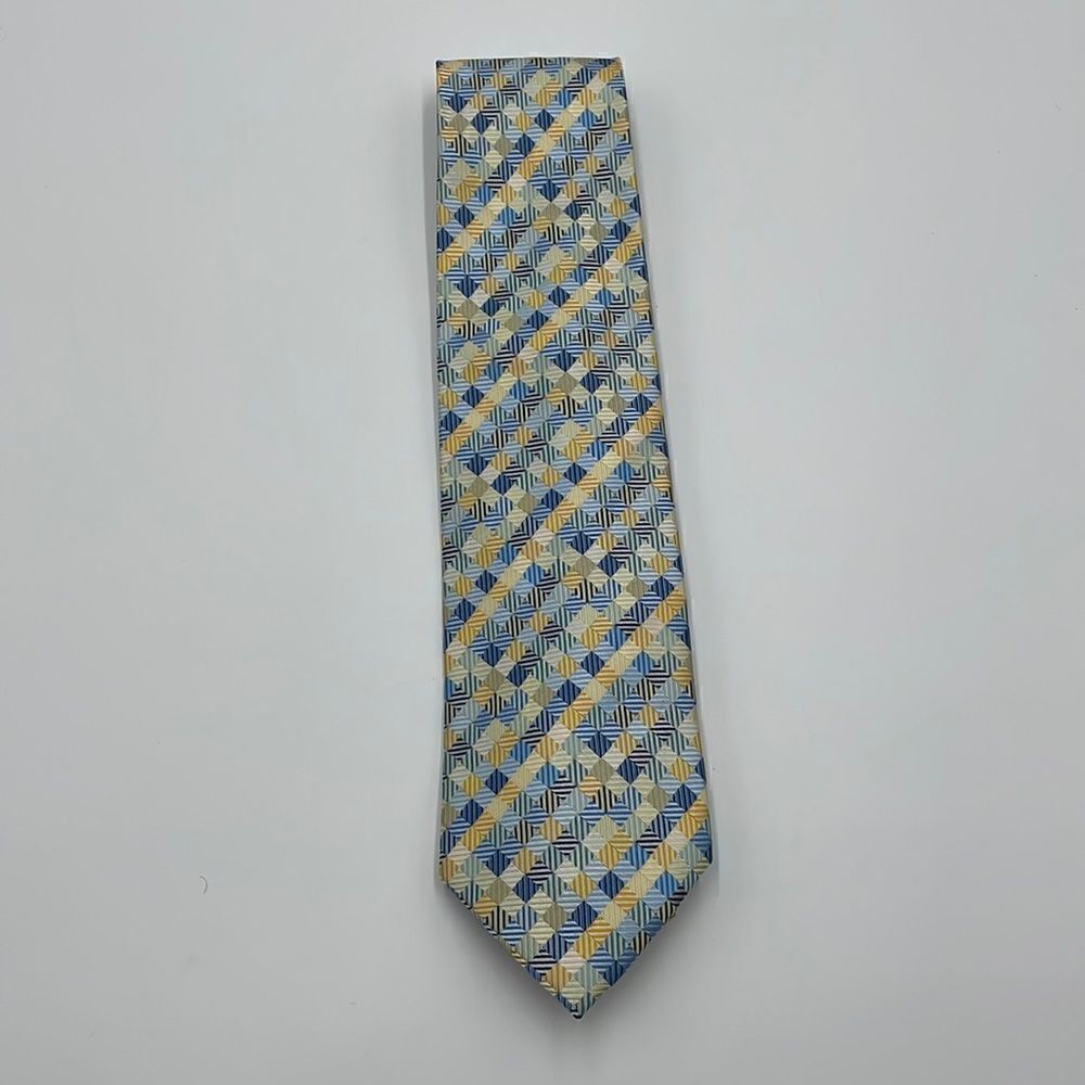 Blue and yellow necktie from chereskin